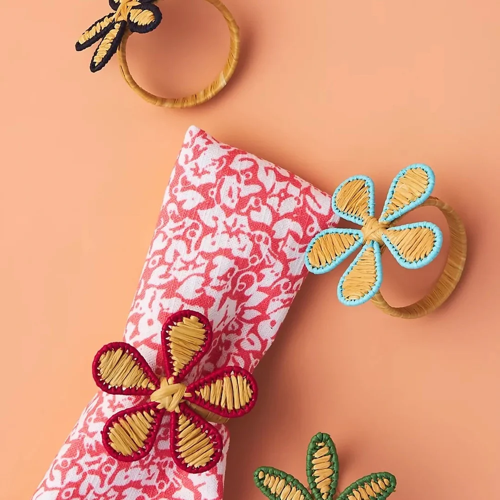 Anthropologie Sarah Campbell Napkin Rings‎ Set of Four Napkin Rings
